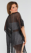 Zwarte Festival Kimono met Franjes en Zijsplitten