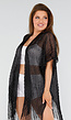 Zwarte Festival Kimono met Franjes en Zijsplitten