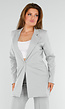 Lichtgrijze Halflange Stretch Blazer