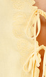 Butter Yellow Linnen Top met V-Hals en Striksluiting