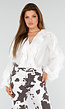 Witte Blouse met Volants en Losvallende Ballonmouwen