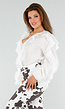 Witte Blouse met Volants en Losvallende Ballonmouwen
