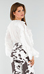 Witte Blouse met Volants en Losvallende Ballonmouwen