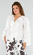 Witte Blouse met Volants en Losvallende Ballonmouwen