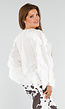 Witte Blouse met Volants en Losvallende Ballonmouwen