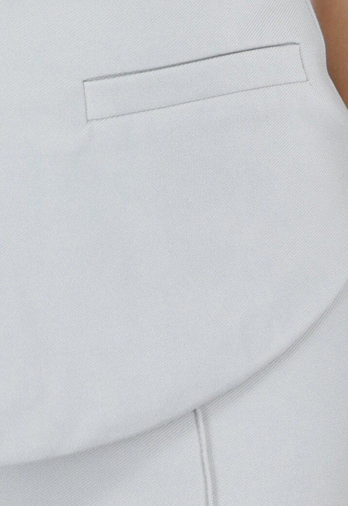 Lichtgrijze Strapless Gilet Top met Knoopsluiting