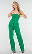 Groene Elastische Straight Leg Pantalon