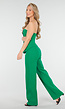 Groene Elastische Straight Leg Pantalon
