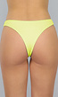 Cheeky Bikini Broekje in Felgeel Met Structuurstof