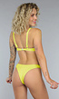 Cheeky Bikini Broekje in Felgeel Met Structuurstof
