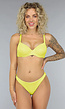 Cheeky Bikini Broekje in Felgeel Met Structuurstof