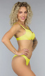 Cheeky Bikini Broekje in Felgeel Met Structuurstof