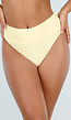 Butter Yellow High Waist Bikinibroekje met Bloemenstructuur