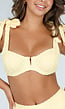 Butter Yellow Bikinitop met Beugel en Zachte Bloemenstructuur