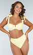 Butter Yellow Bikinitop met Beugel en Zachte Bloemenstructuur