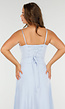 Lichtblauwe Maxi-Jurk met Spaghetti Bandjes en Vetersluiting