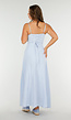 Lichtblauwe Maxi-Jurk met Spaghetti Bandjes en Vetersluiting