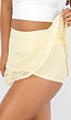Butter Yellow Skort Met Kant en Ruches