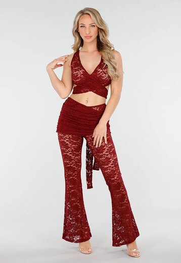 Bordeauxrode Kanten 2-Piece