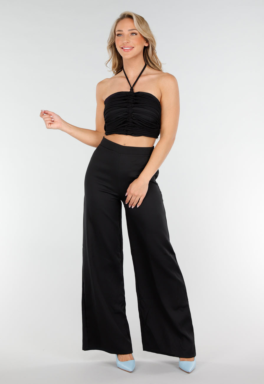 Zwarte Gotische Halter Crop Top main image 1