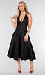 Zwarte Halterjurk met Open Rug