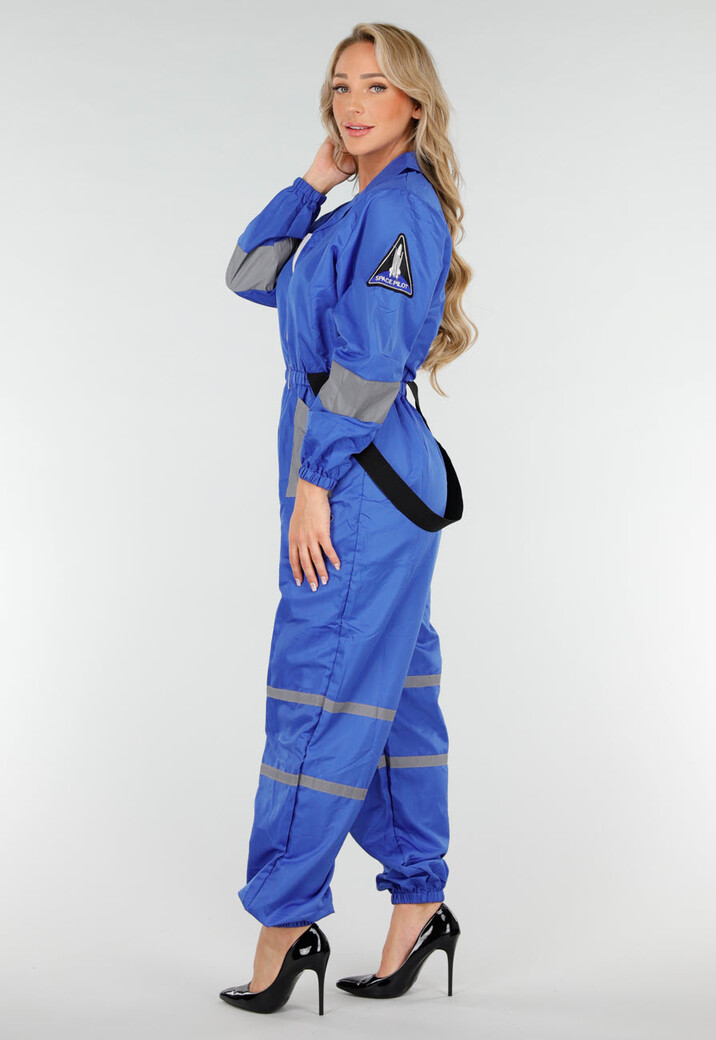 Blauw NASA Astronaut Kostuum met Patches en Reflecterende Strepen
