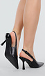 Zwarte Slingback Pumps met Spitse Neus en Hoge Hak