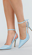 Pastelblauwe Pumps met Enkelbandje