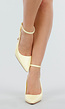 Butter Yellow Pumps met Enkelbandje en Spitse Neus met Hoge Hak