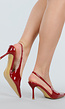 Rode Slingback Pumps met Laklook en Puntneus voor Dames