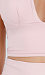 Roze Haltertop met Diepe V-Hals en Stretch in Korte Fit