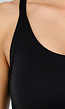Zwarte Crop Top met Open Twist Rug en Brede Bandjes