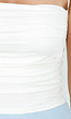Witte Spaghetti Top met Rechte Halslijn, Pads en Stretch