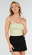 Pistachegroene Bandeau Top met Stretch en Rechte Halslijn