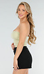 Pistachegroene Bandeau Top met Stretch en Rechte Halslijn