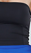 Zwarte Bandeau Top met Stretch en Rechte Halslijn