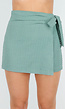 Groene Linnenlook Skort met Stretch