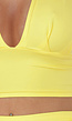 Felgele Haltertop met Diepe V-Hals en Stretch in Cropped Fit