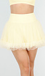 Butter Yellow Tule Rokje met Ondershort en Elastische Tailleband