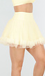 Butter Yellow Tule Rokje met Ondershort en Elastische Tailleband