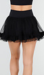Zwarte Tule Skort met Ondershort en Elastische Tailleband