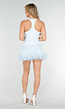 Lichtblauwe Stretch Sporttop met Vierkante Hals en Uitneembare Pads