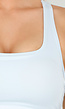 Lichtblauwe Stretch Sporttop met Vierkante Hals en Uitneembare Pads