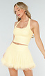 Butter Yellow Stretch Top met Pads
