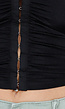Zwarte Mouwloze Crop Top met Haaksluiting en Stretch