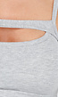 Grijze Cut-Out Top met Spaghetti Bandjes en Stretch