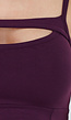 Paarse Cut-Out Top met Spaghetti Bandjes en Stretchmateriaal
