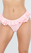 Roze Geruite Cheeky Bikinibroekje met Doorlopende Ruffle