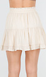 Beige Skort met Volants en Elastische Tailleband