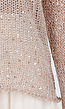 Beige Gebreide Trui met Pailletten